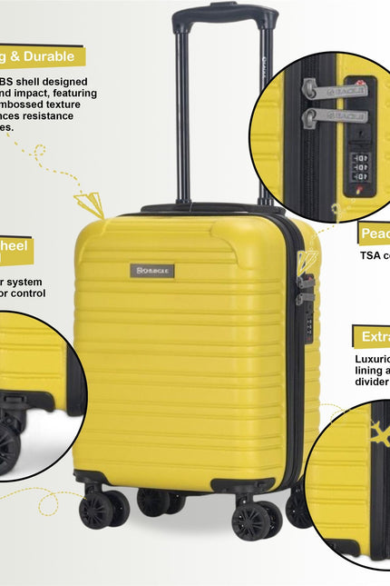 Koga Underseat Hard Shell Suitcase in Yellow