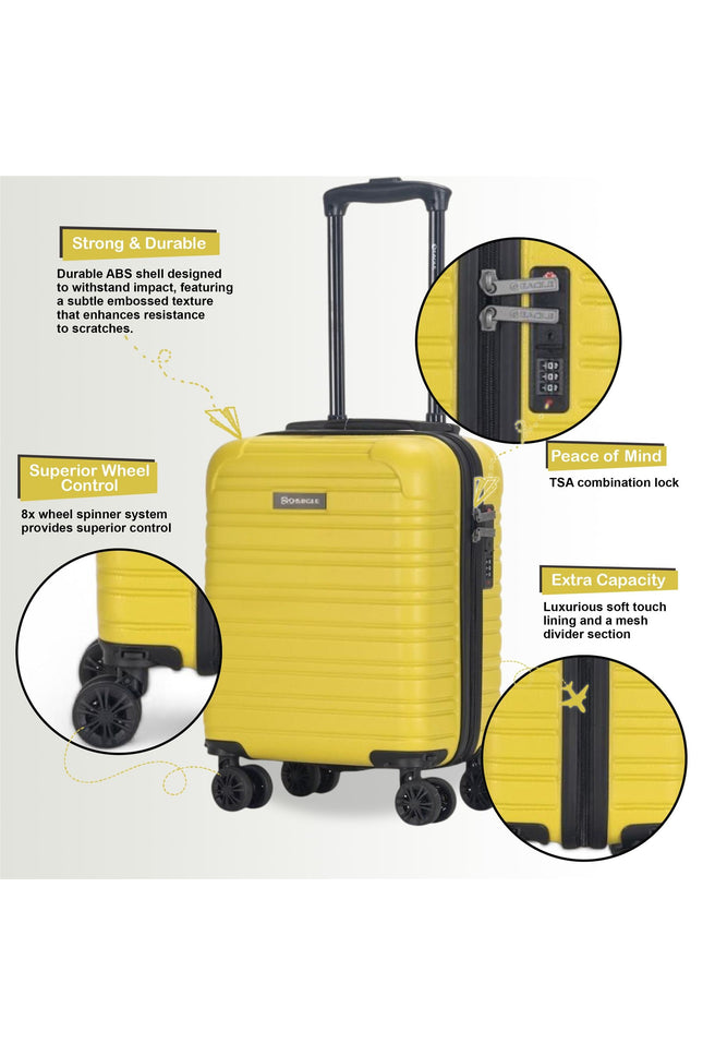Koga Underseat Hard Shell Suitcase in Yellow