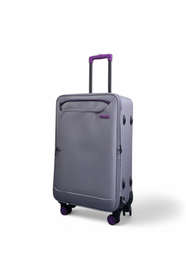 Handa Medium Soft Shell Suitcase in Grey