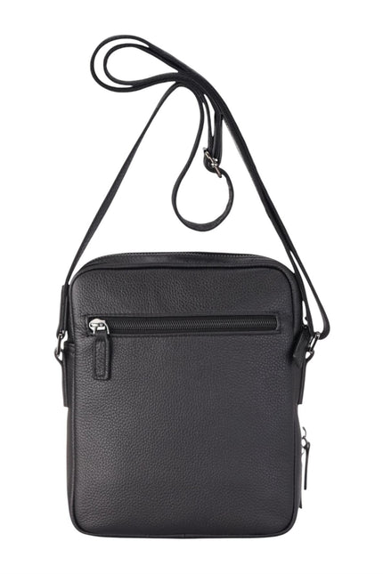 Genuine Leather Black Vintage Messenger Crossbody Travel Bag - Hawthrone