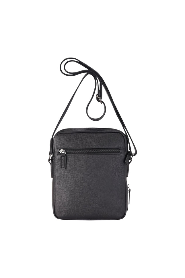Genuine Leather Black Vintage Messenger Crossbody Travel Bag - Hawthrone