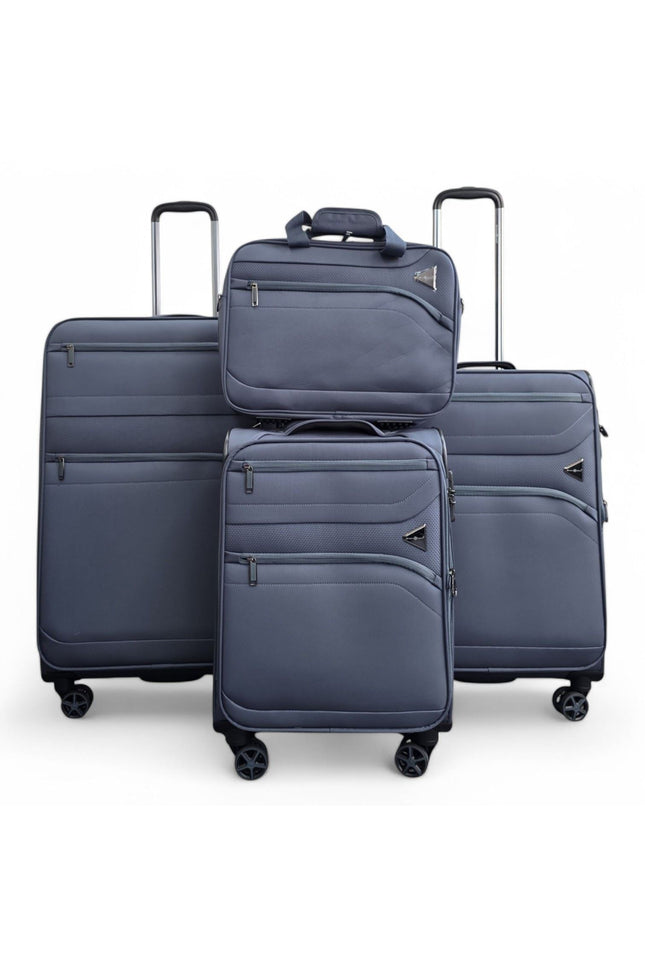 Corby Set of 4 Soft Shell Suitcase in Grey