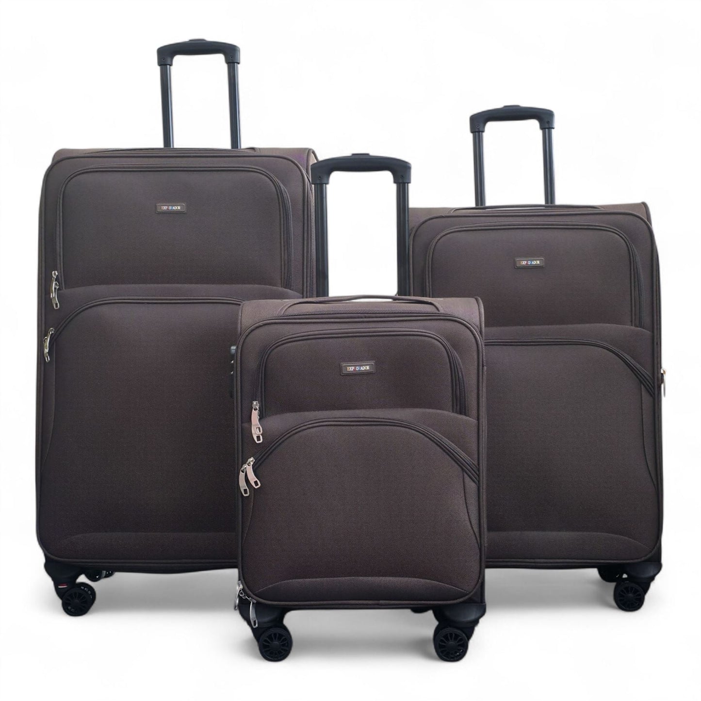 Gosford Set of 3 Soft Shell Suitcase in Brown