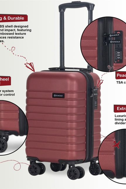 Koga Underseat Hard Shell Suitcase in Burgundy