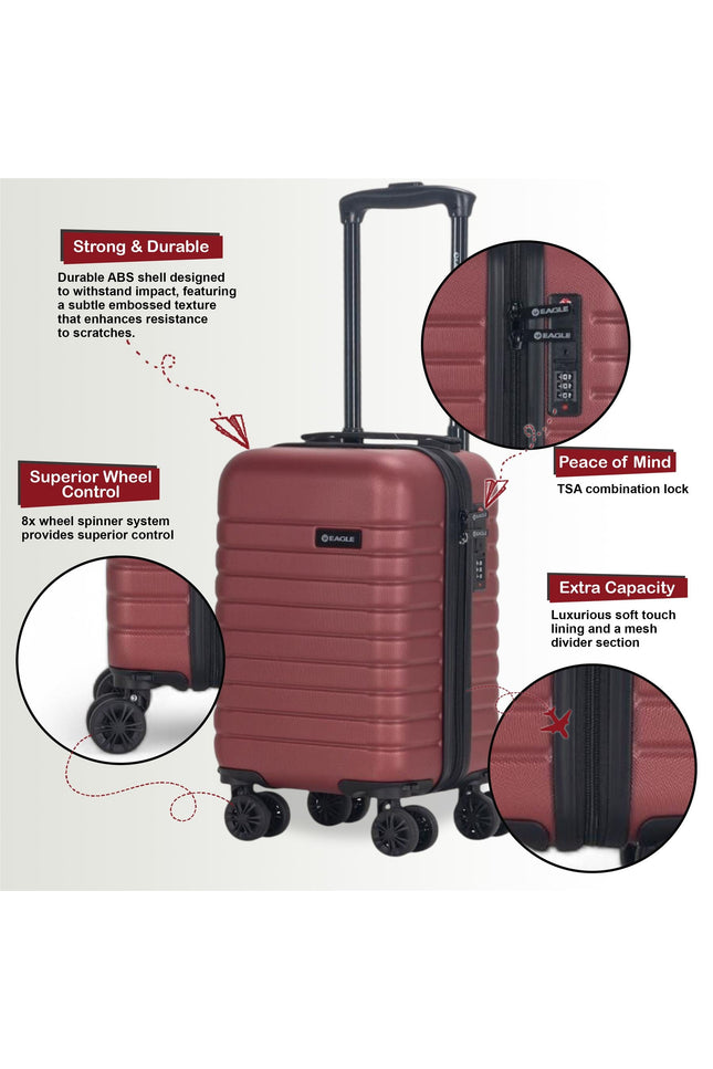 Koga Underseat Hard Shell Suitcase in Burgundy