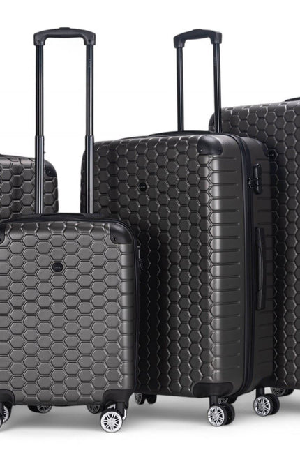 Noda Set of 4 Hard Shell Suitcase in Charcoal