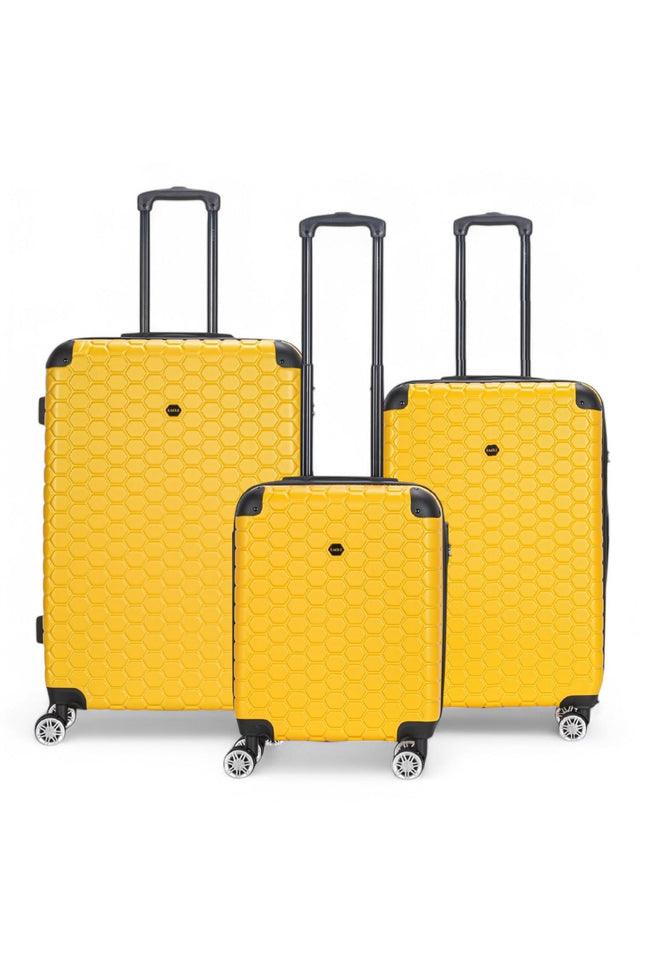 Noda Set of 3 Hard Shell Suitcase in Yellow