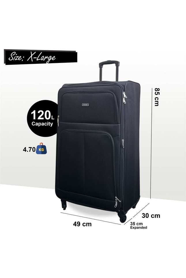 Tahara X-Large Soft Shell Suitcase in Black