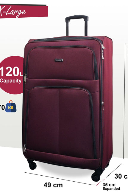 Tahara X-Large Soft Shell Suitcase in Wine