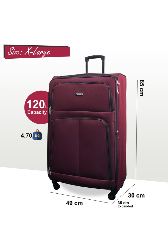 Tahara X-Large Soft Shell Suitcase in Wine