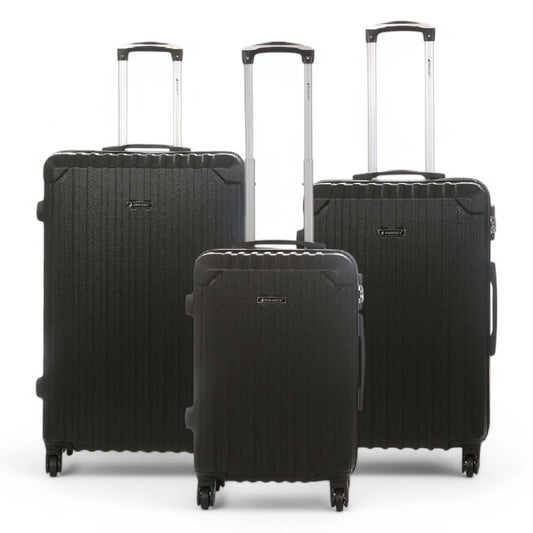 Corowa Set of 3 Hard Shell Suitcase in Black