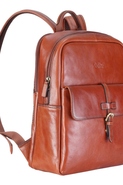Genuine Leather Tan Vintage Laptop Backpack Travel Bag - Cove