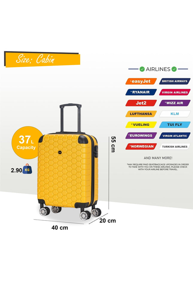 Noda Cabin Hard Shell Suitcase in Yellow