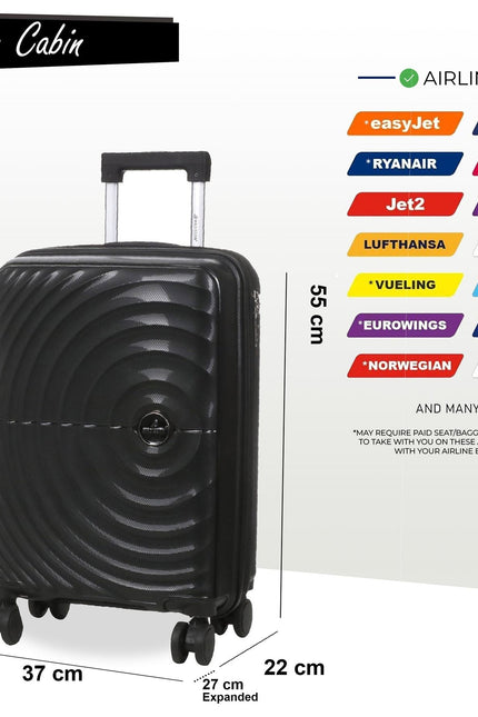 Balranald Cabin Hard Shell Suitcase in Black