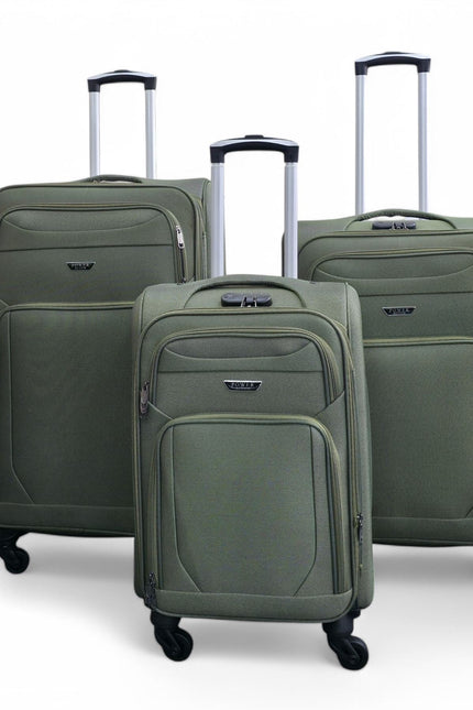 Nagoya Set of 3 Soft Shell Suitcase in Khaki