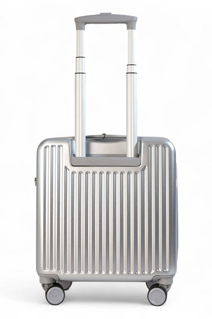 Hard Shell Cabin 44 x 22 x 38 cm Silver TSA Secure Luggage Suitcase Suitable for Easyjet, Ryanair