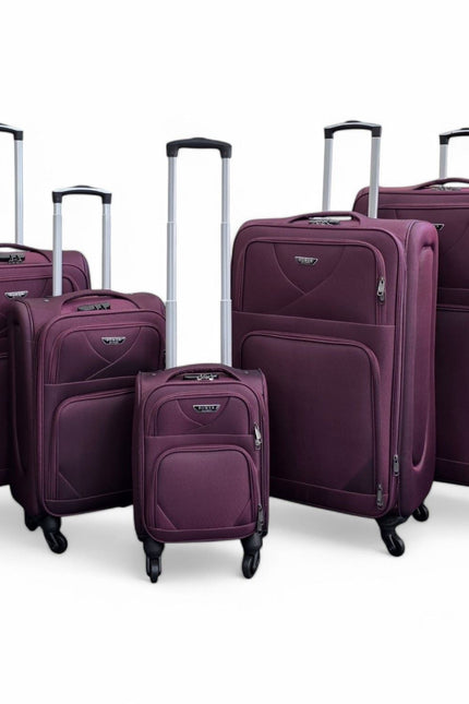 Nagoya Set of 5 Soft Shell Suitcase in Purple