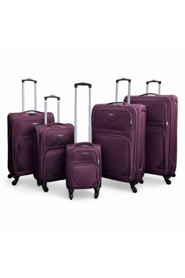 Nagoya Set of 5 Soft Shell Suitcase in Purple