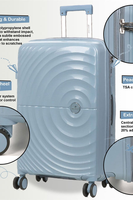 Balranald Large Hard Shell Suitcase in Sky Blue