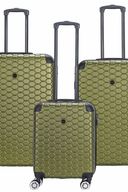 Noda Set of 3 Hard Shell Suitcase in Green