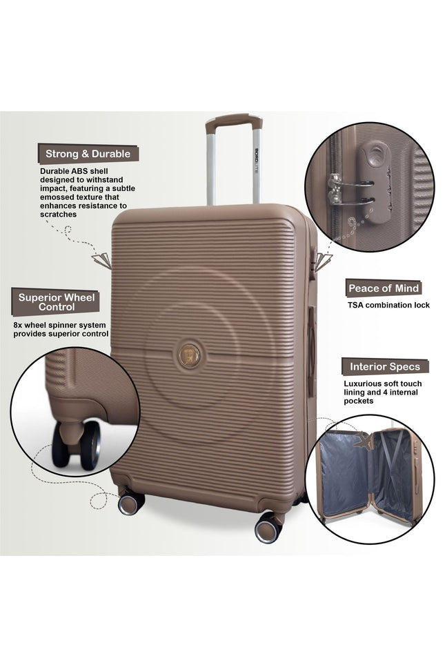 Seto Set of 3 Hard Shell Suitcase in Gold