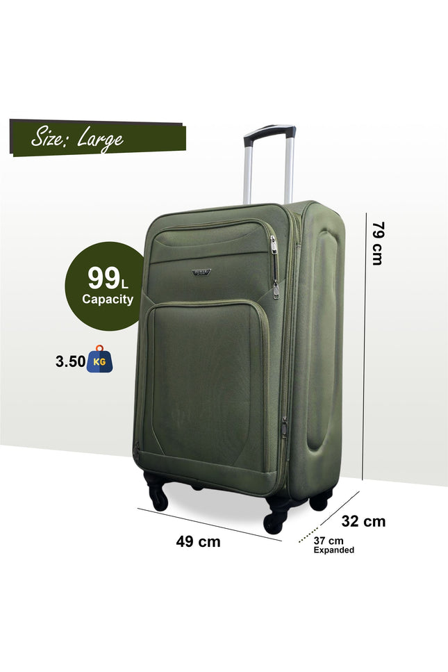 Nagoya Large Soft Shell Suitcase in Khaki