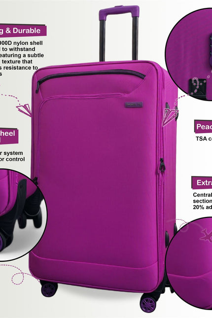 Handa Cabin Soft Shell Suitcase in Pink