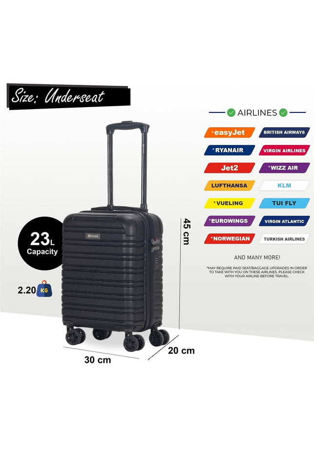 Koga Underseat Hard Shell Suitcase in Black