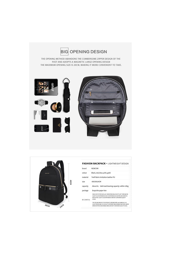 Backpack Rucksack 40 x 30 x 14 cm Black Underseat Travel Cabin Bag for Ryanair, Easy Jet