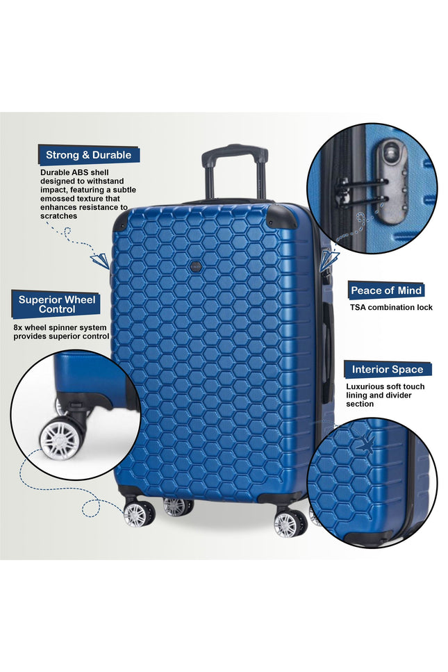 Noda Set of 3 Hard Shell Suitcase in Blue