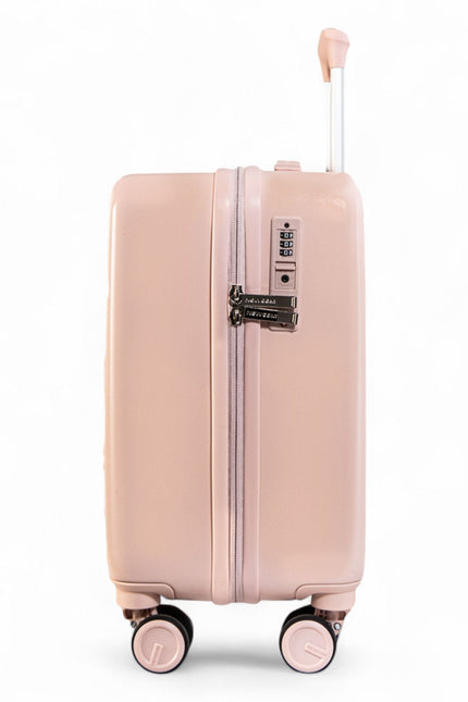 Hard Shell Cabin 44 x 22 x 38 cm Pink TSA Secure Luggage Suitcase Suitable for Easyjet, Ryanair