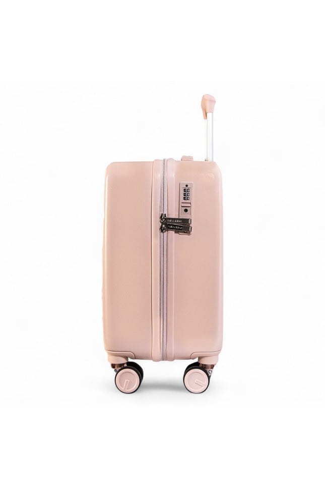 Hard Shell Cabin 44 x 22 x 38 cm Pink TSA Secure Luggage Suitcase Suitable for Easyjet, Ryanair