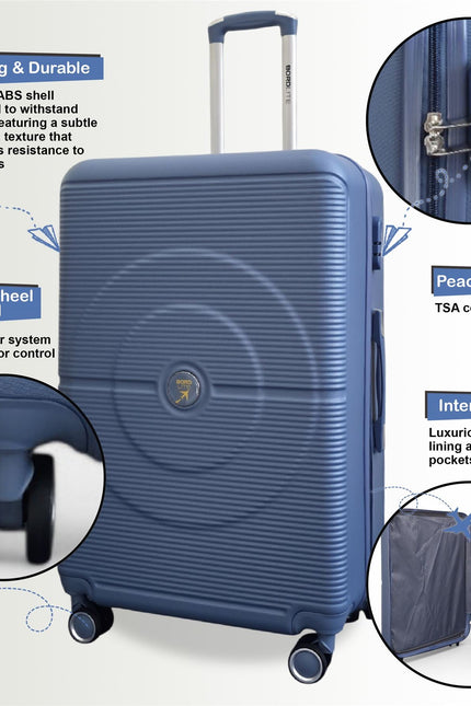 Seto Set of 3 Hard Shell Suitcase in Light Blue