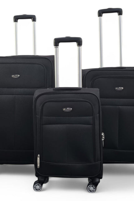 Forbes Set of 3 Soft Shell Suitcase in Black