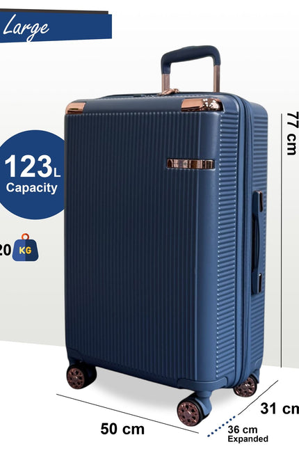 Cowra Large Hard Shell Suitcase in Navy Blue