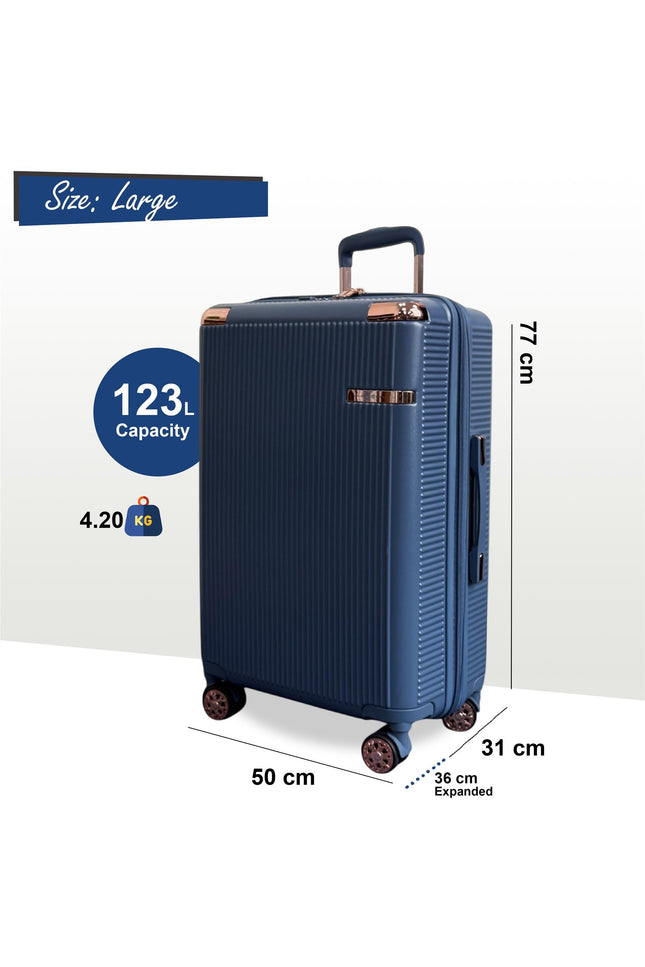 Cowra Large Hard Shell Suitcase in Navy Blue