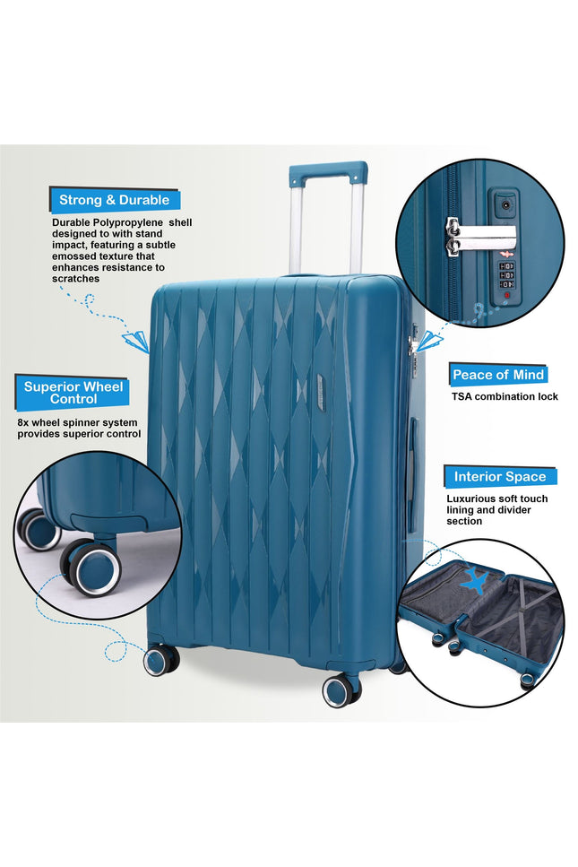 Burnaby Cabin Hard Shell Suitcase in Teal Blue
