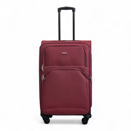 Gosford Medium Soft Shell Suitcase in Burgundy Red