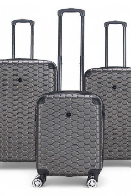 Noda Set of 3 Hard Shell Suitcase in Charcoal