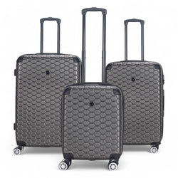 Noda Set of 3 Hard Shell Suitcase in Charcoal