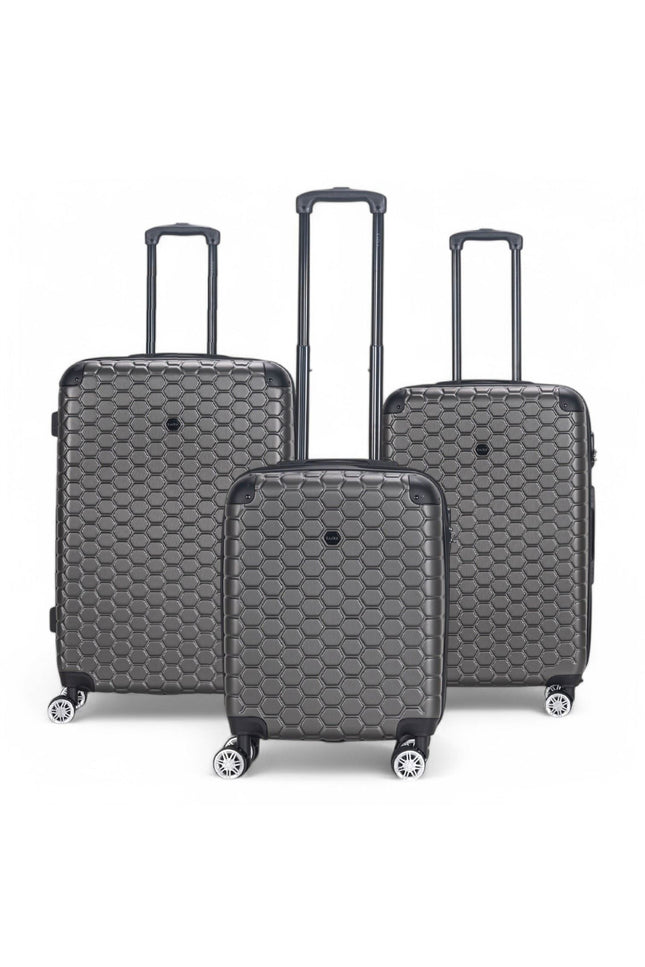 Noda Set of 3 Hard Shell Suitcase in Charcoal