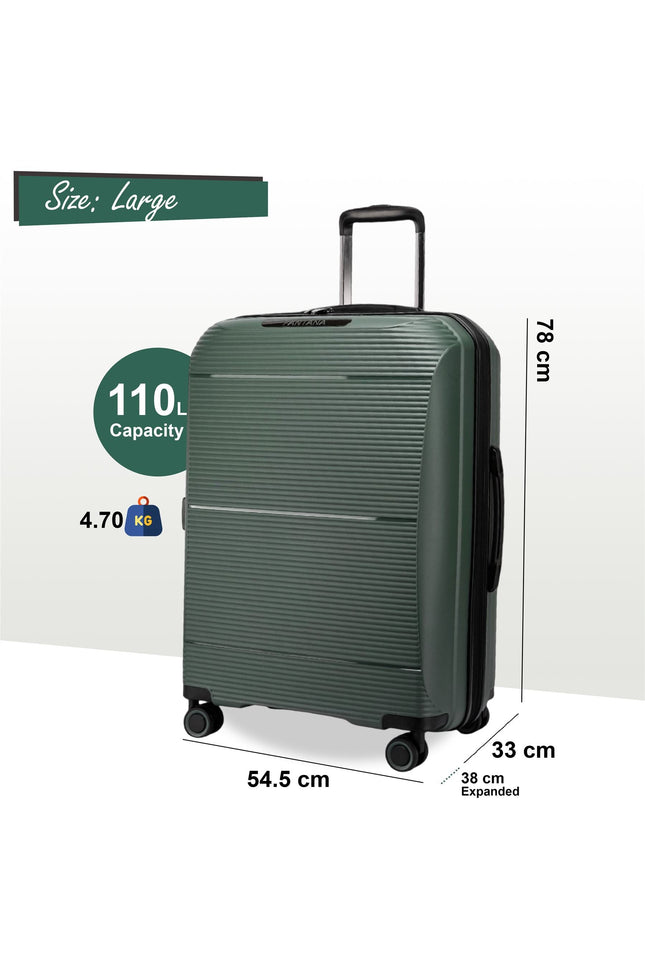 Abiko Large Hard Shell Suitcase in Olive