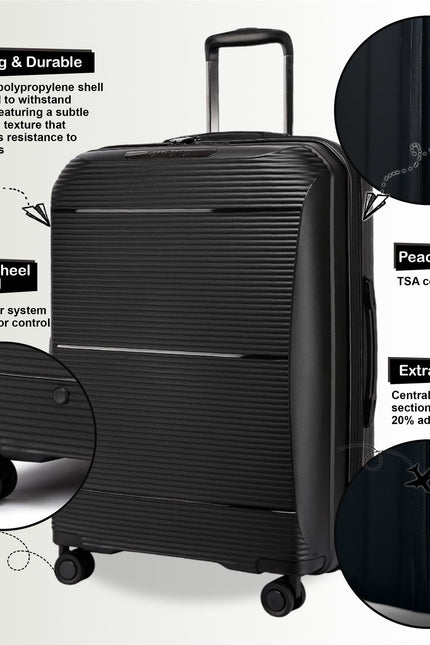 Abiko Cabin Hard Shell Suitcase in Black