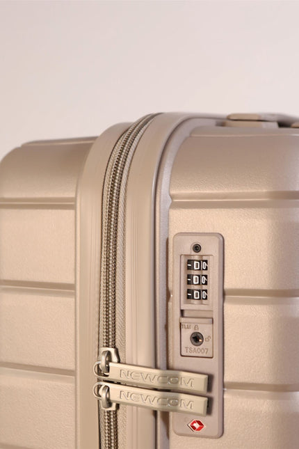 Forster Large Hard Shell TSA Suitcase in Champagne Beige