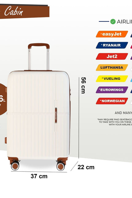 Corowa Cabin Hard Shell Suitcase in White