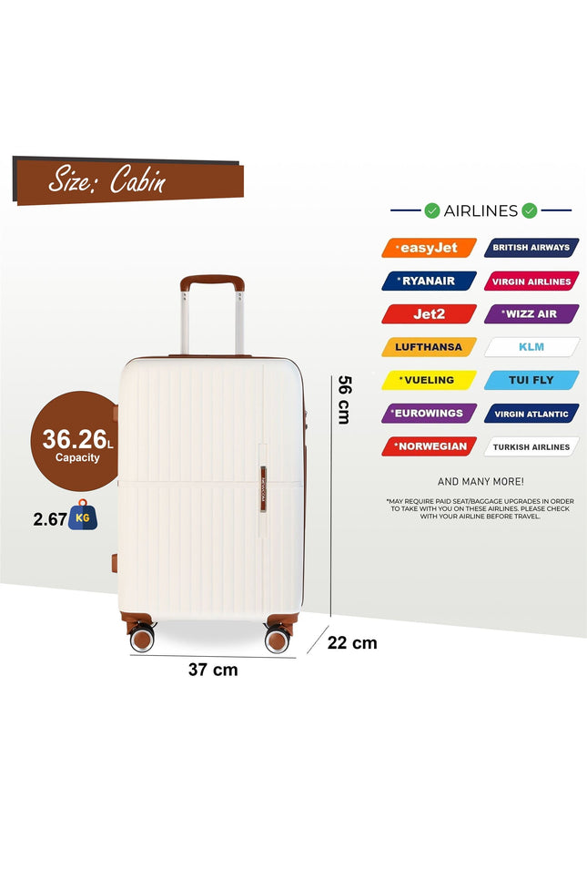 Corowa Cabin Hard Shell Suitcase in White