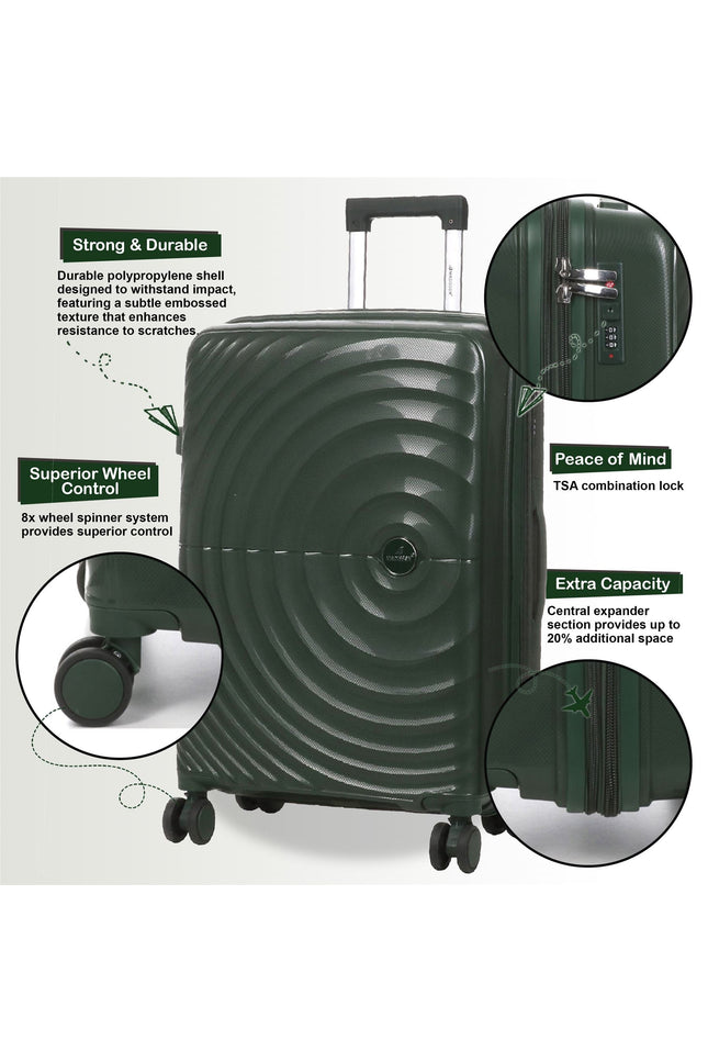 Balranald Medium Hard Shell Suitcase in Dark Green