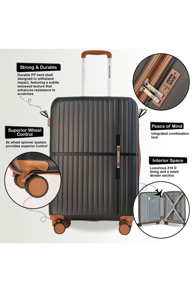 Corowa Large Hard Shell Suitcase in Black