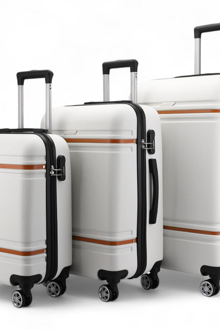 Calgary Set of 3 Hard Shell Suitcase in Cream White