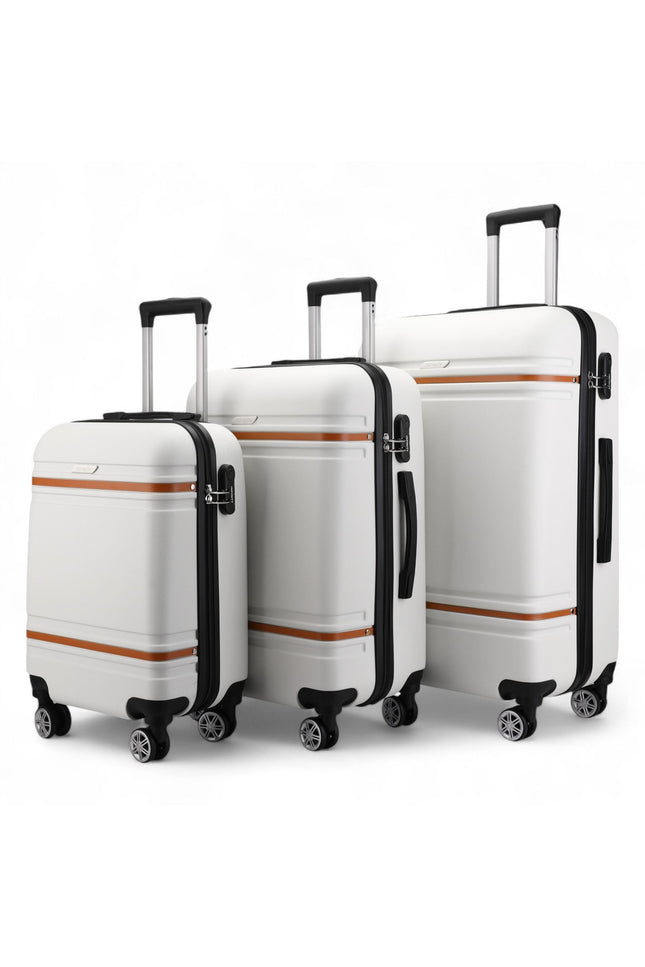 Calgary Set of 3 Hard Shell Suitcase in Cream White